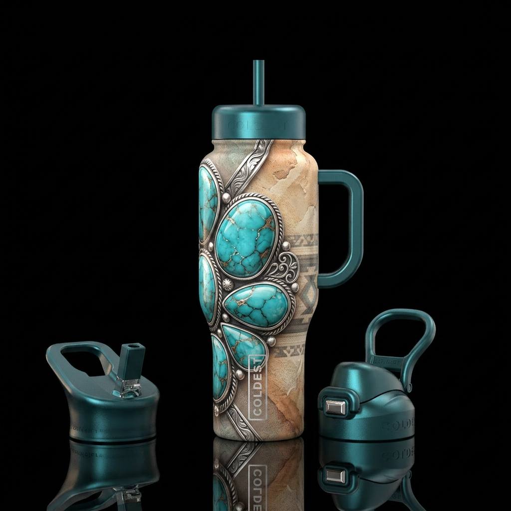 Turquoise Mesa water bottle design