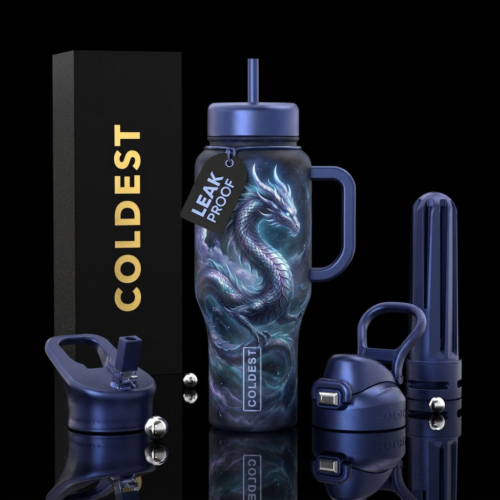 Moon Dragon water bottle design