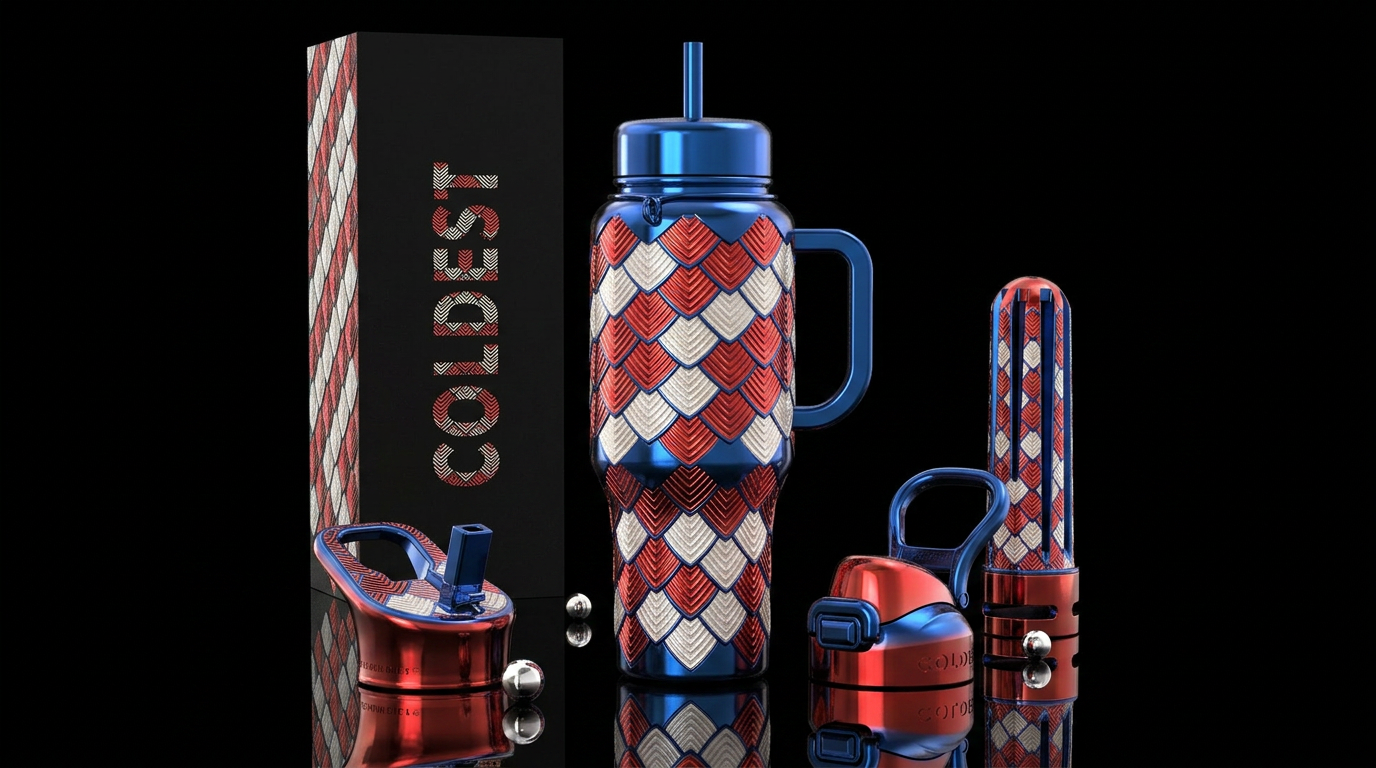 Patriotic Dragon water bottle design