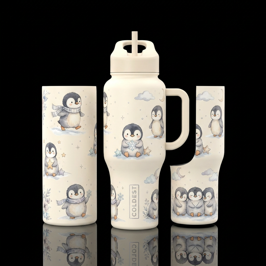 Cozy Waddle water bottle design