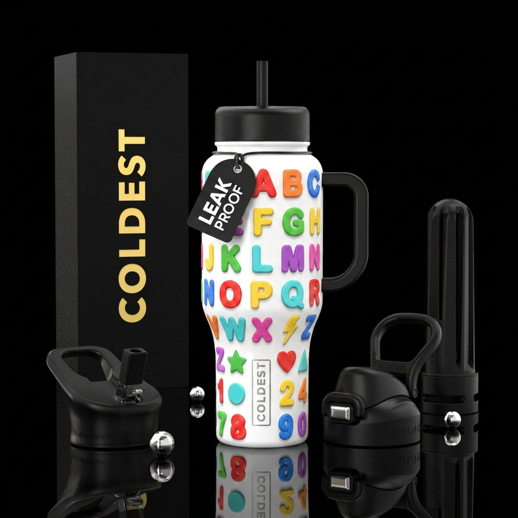 Rainbow Learning water bottle design