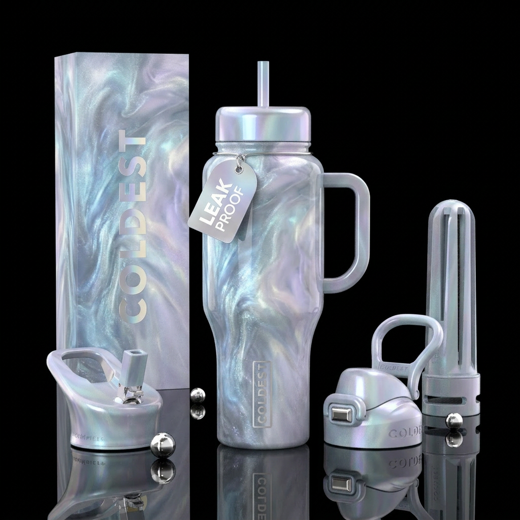 Moonlit Silver water bottle design