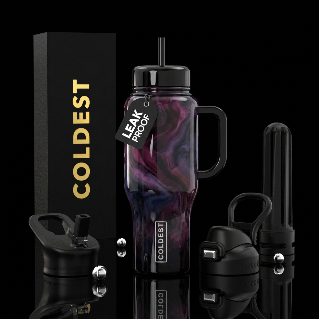 Obsidian Bloom water bottle design