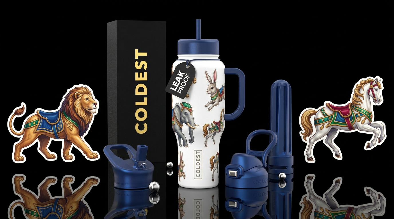 Grand Carousel water bottle design