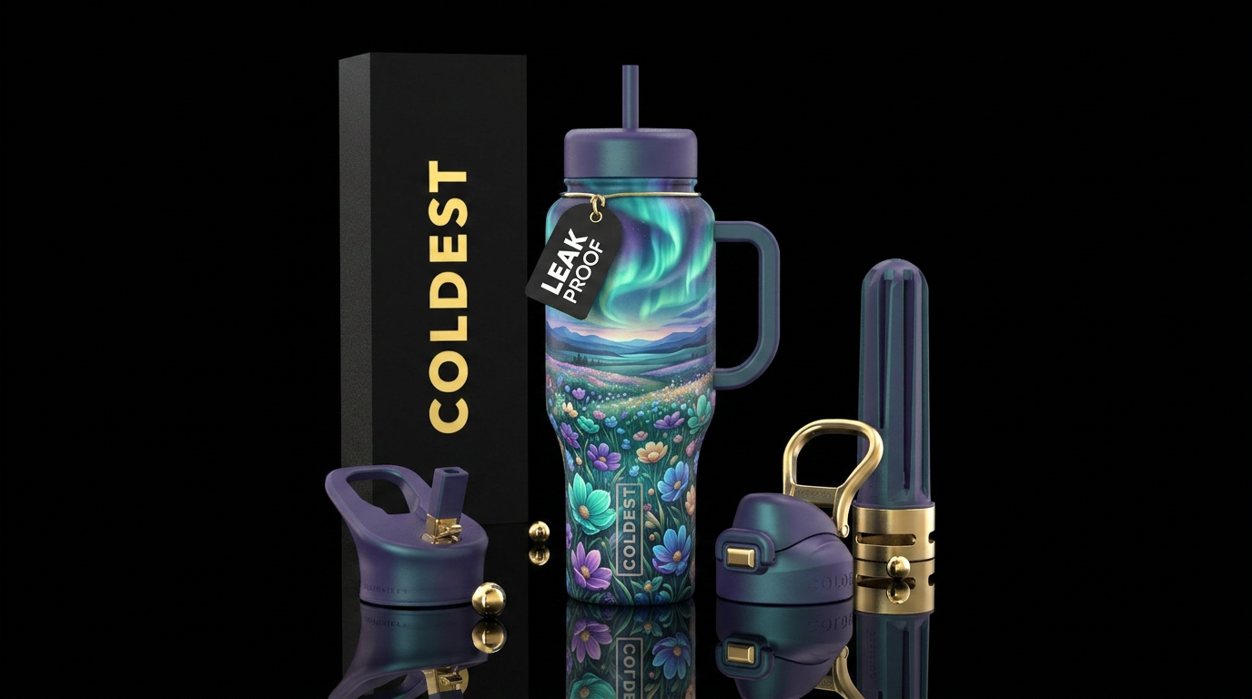 Aurora Meadow water bottle design