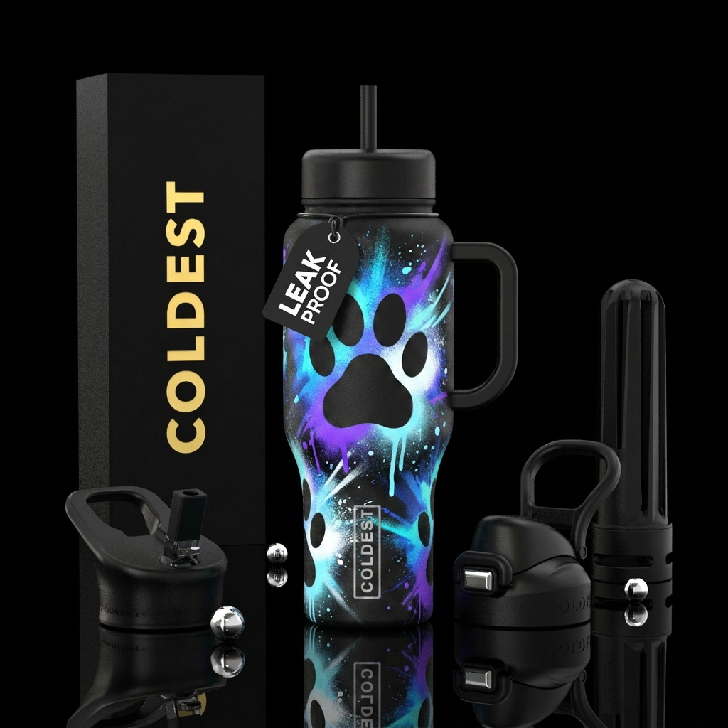 Electric Paws water bottle design
