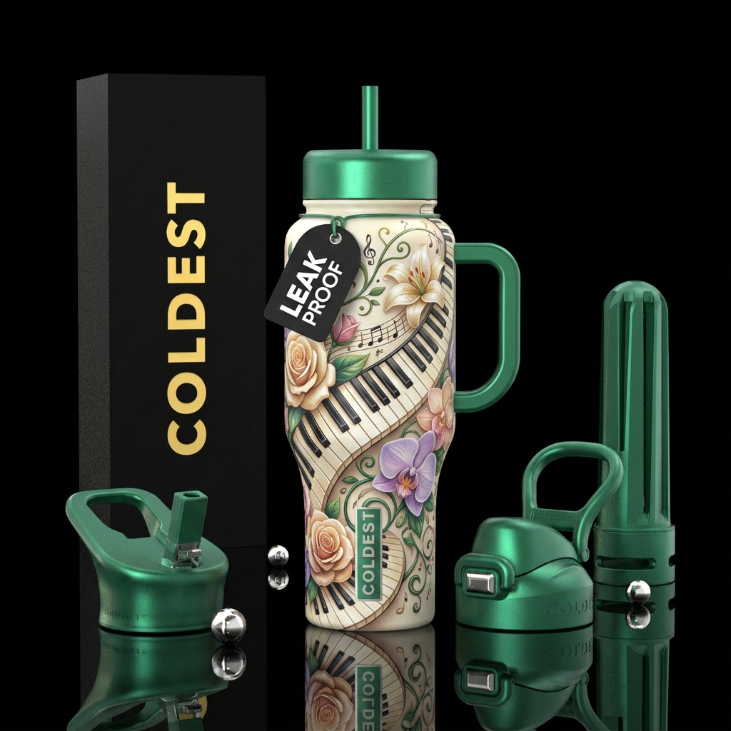 Piano Bloom water bottle design