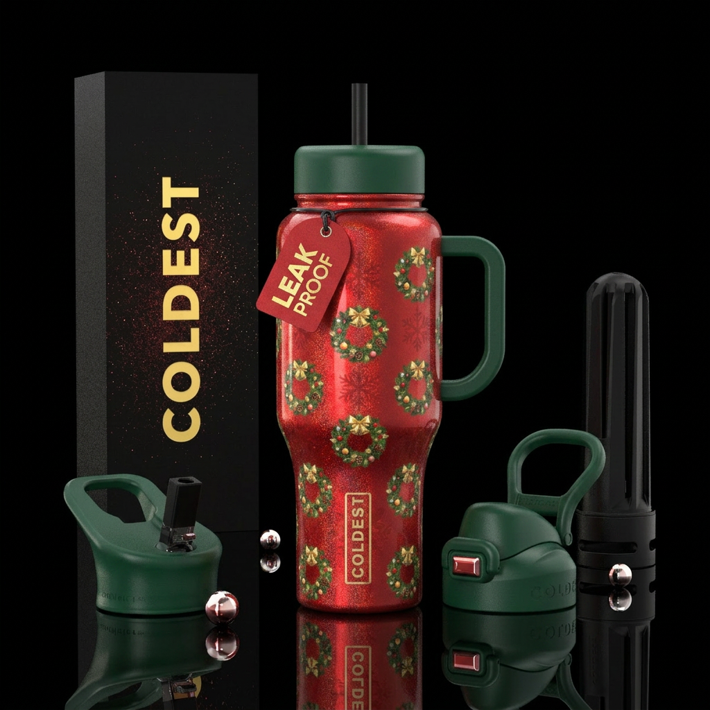 Evergreen Elegance water bottle design