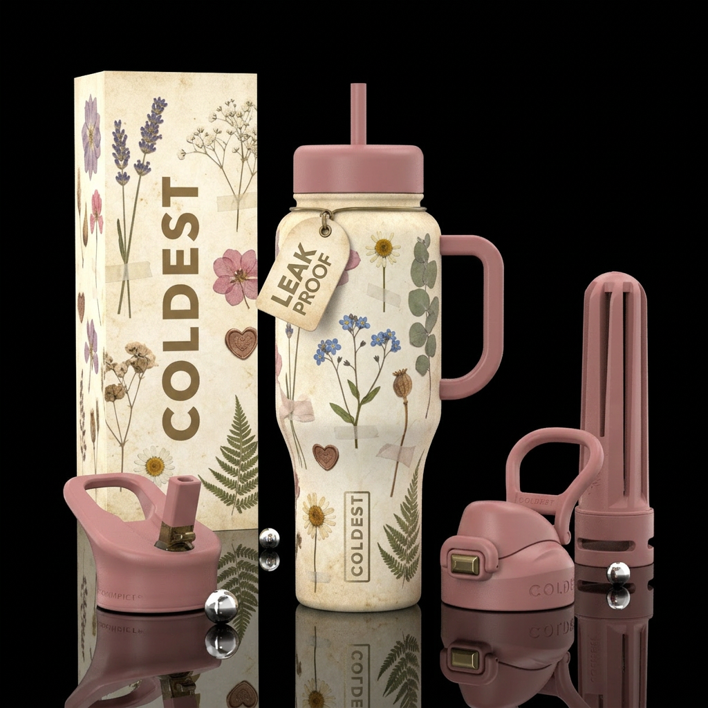 Treasured Blooms water bottle design