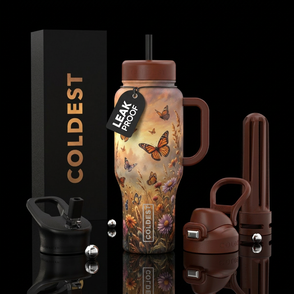 Autumn Meadow water bottle design