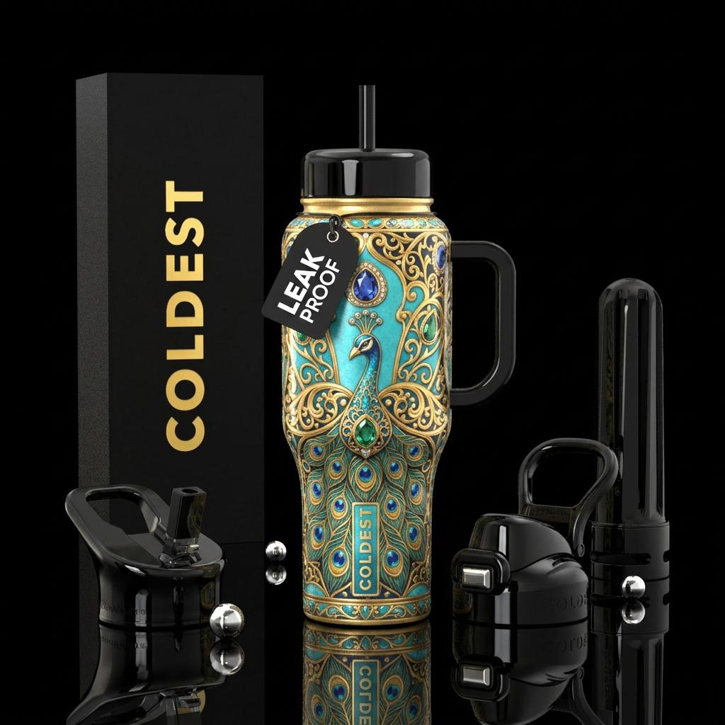 Peacock Empress water bottle design