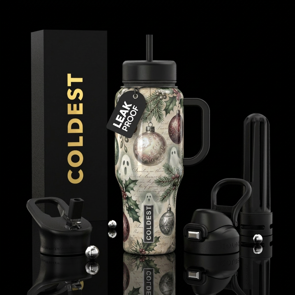 Christmas Past water bottle design
