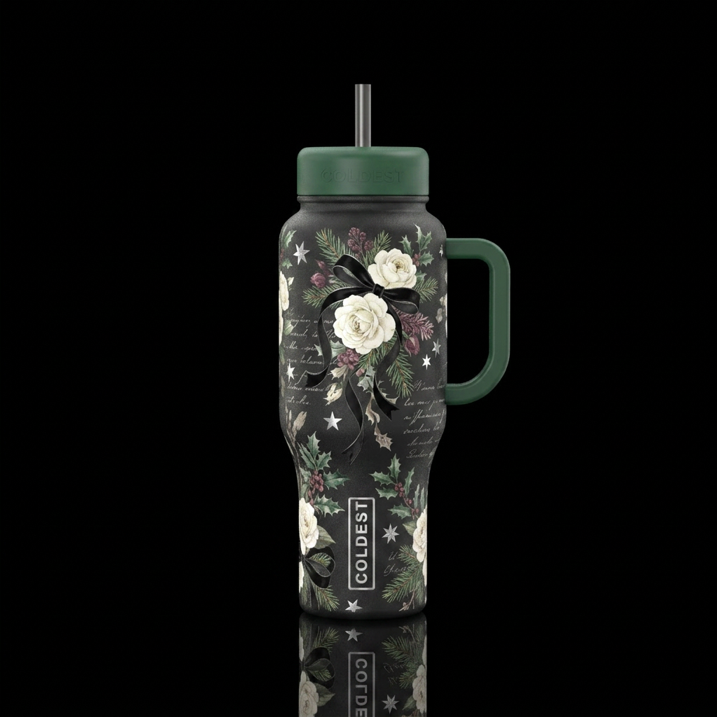Victorian Mourning water bottle design