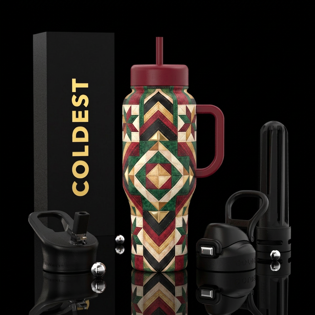Freedom Quilt water bottle design