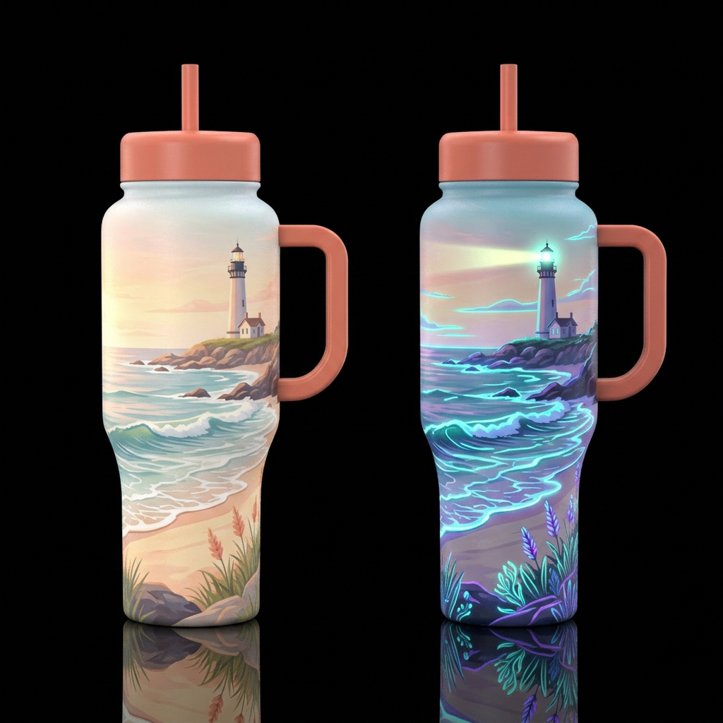 The Lighthouse water bottle design