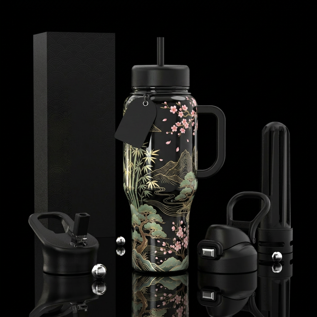 Eastern Botanical water bottle design