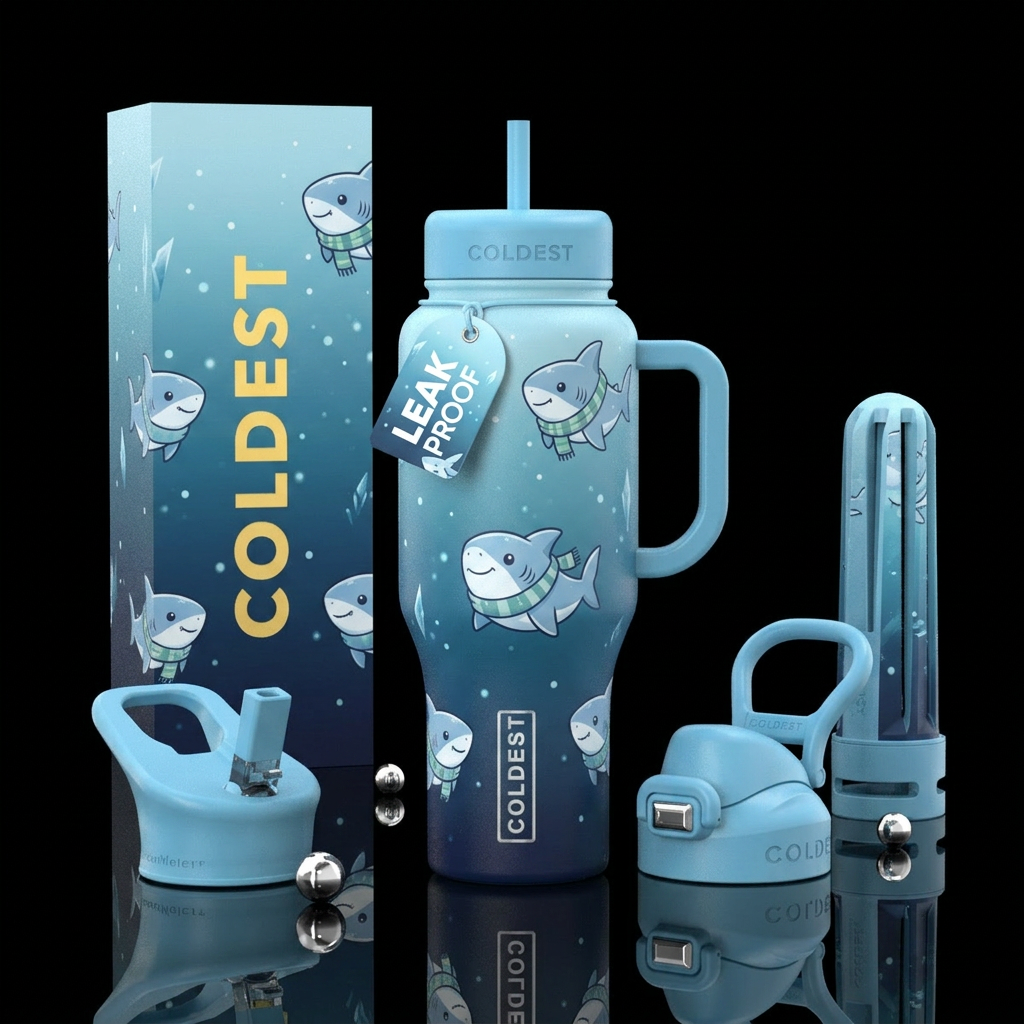 Coldest Sharks water bottle design