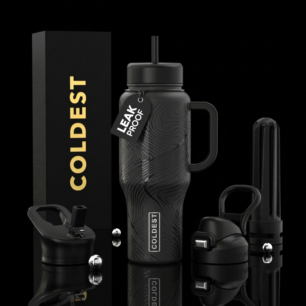Obsidian Terrain water bottle design