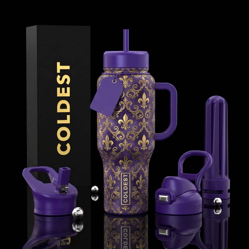 Royal Fleur de Lis water bottle design
