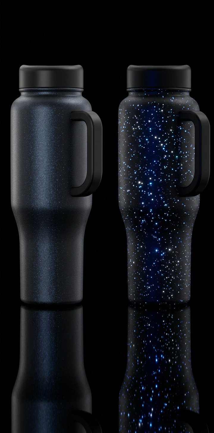 Midnight Dust glowie water bottle design