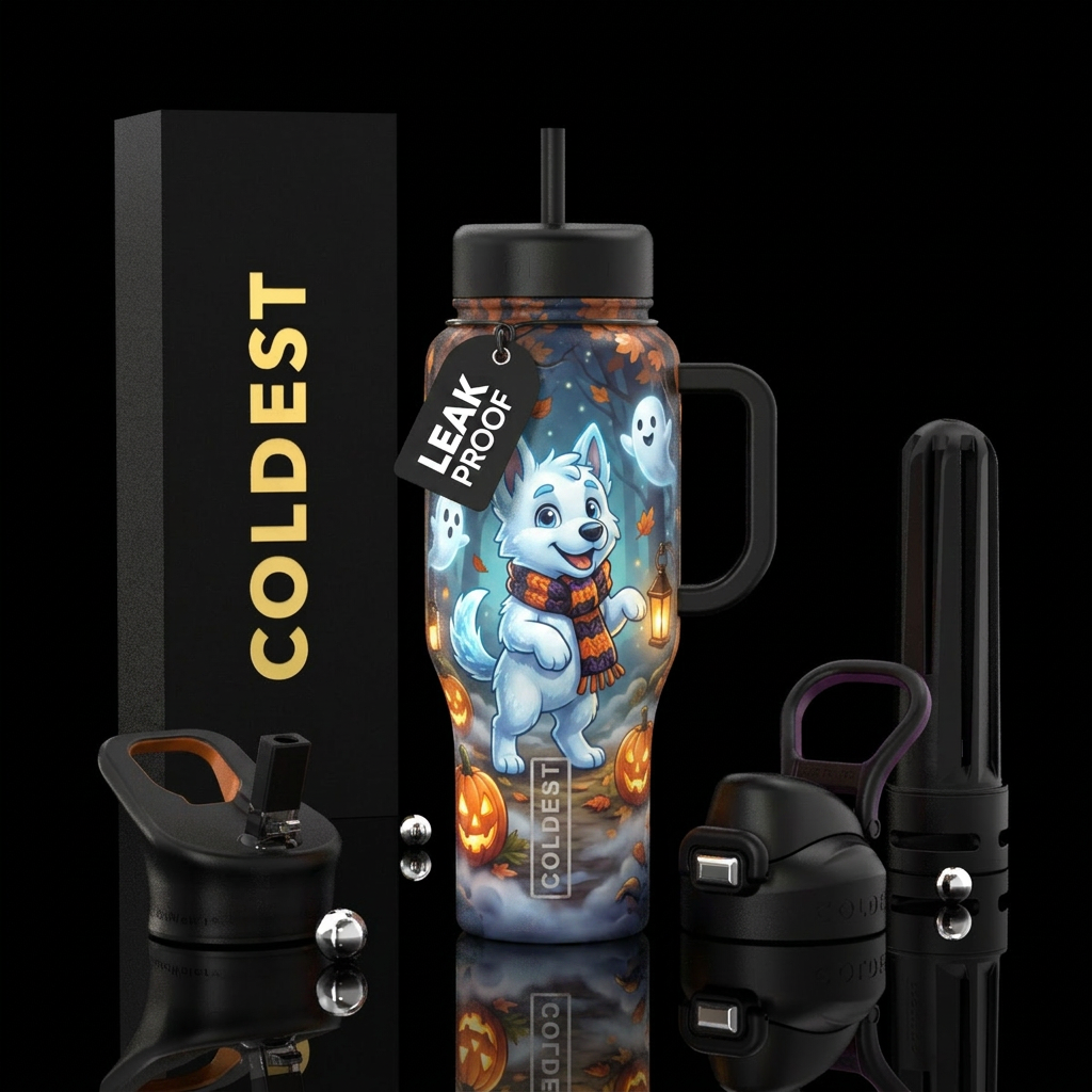 Pumpkin Patch Patrol water bottle design