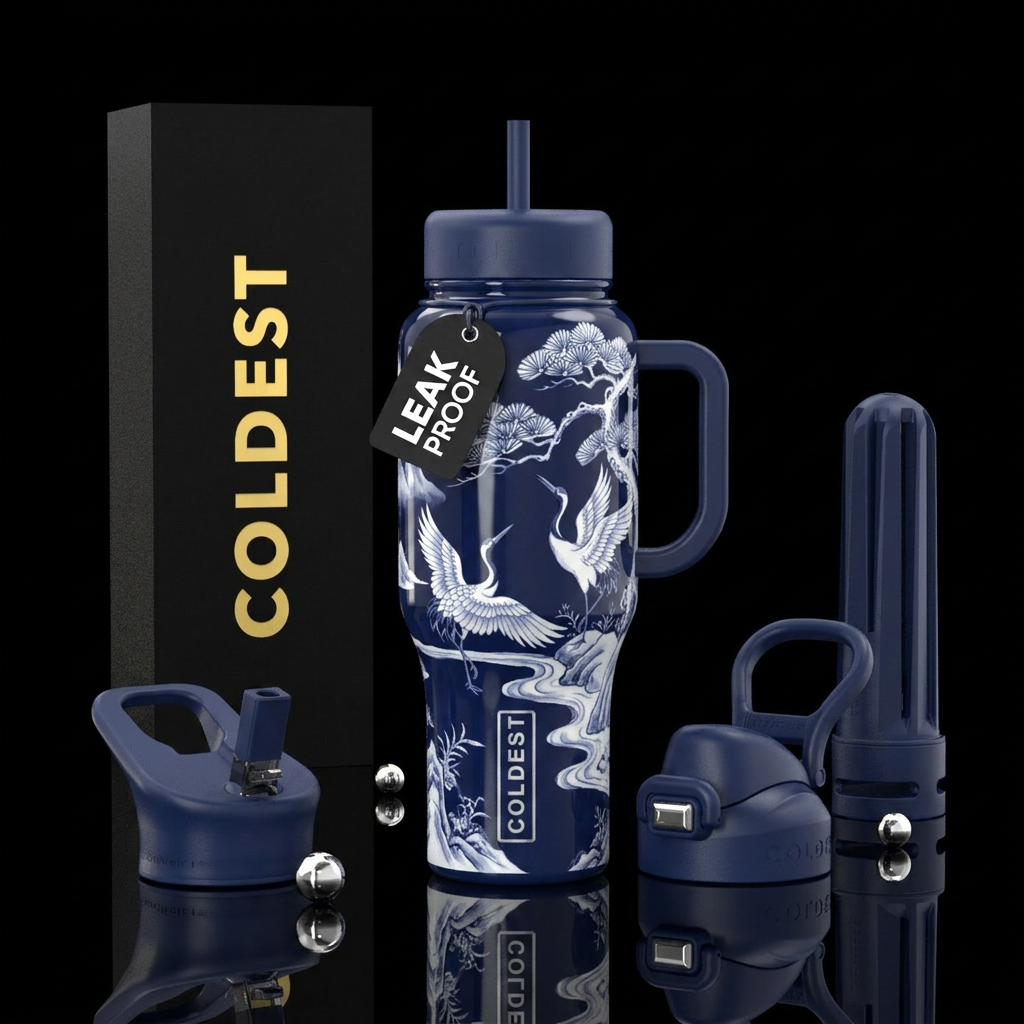 Blue Citadel water bottle design