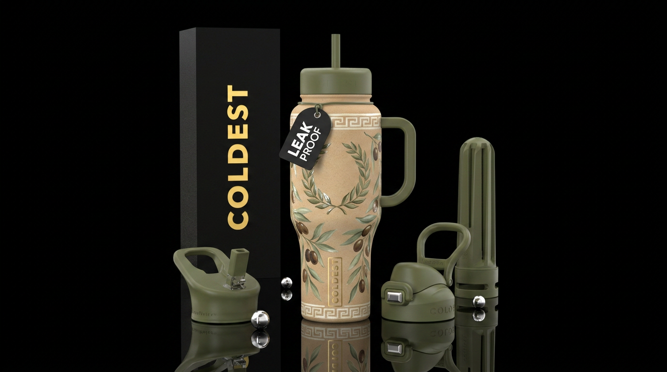 Olive Crest water bottle design