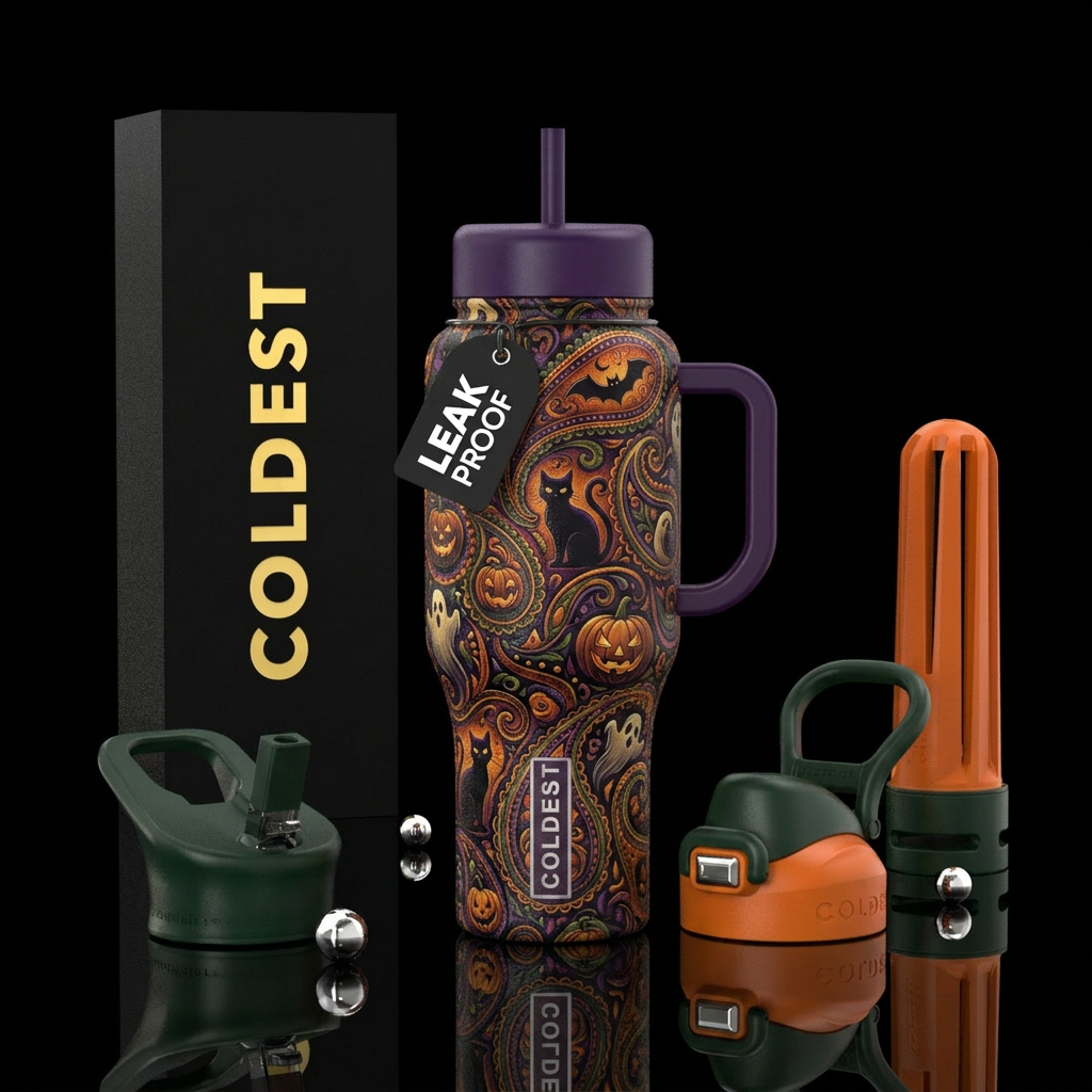 Midnight Paisley water bottle design