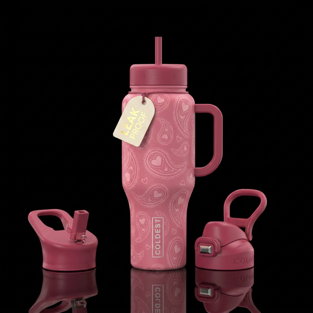 Blushing Paisley water bottle design