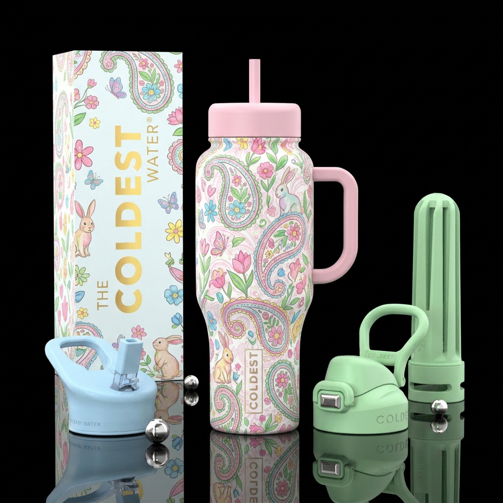 Pastel Paisely water bottle design