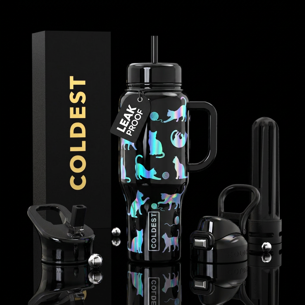 Moonlight Purrfection water bottle design