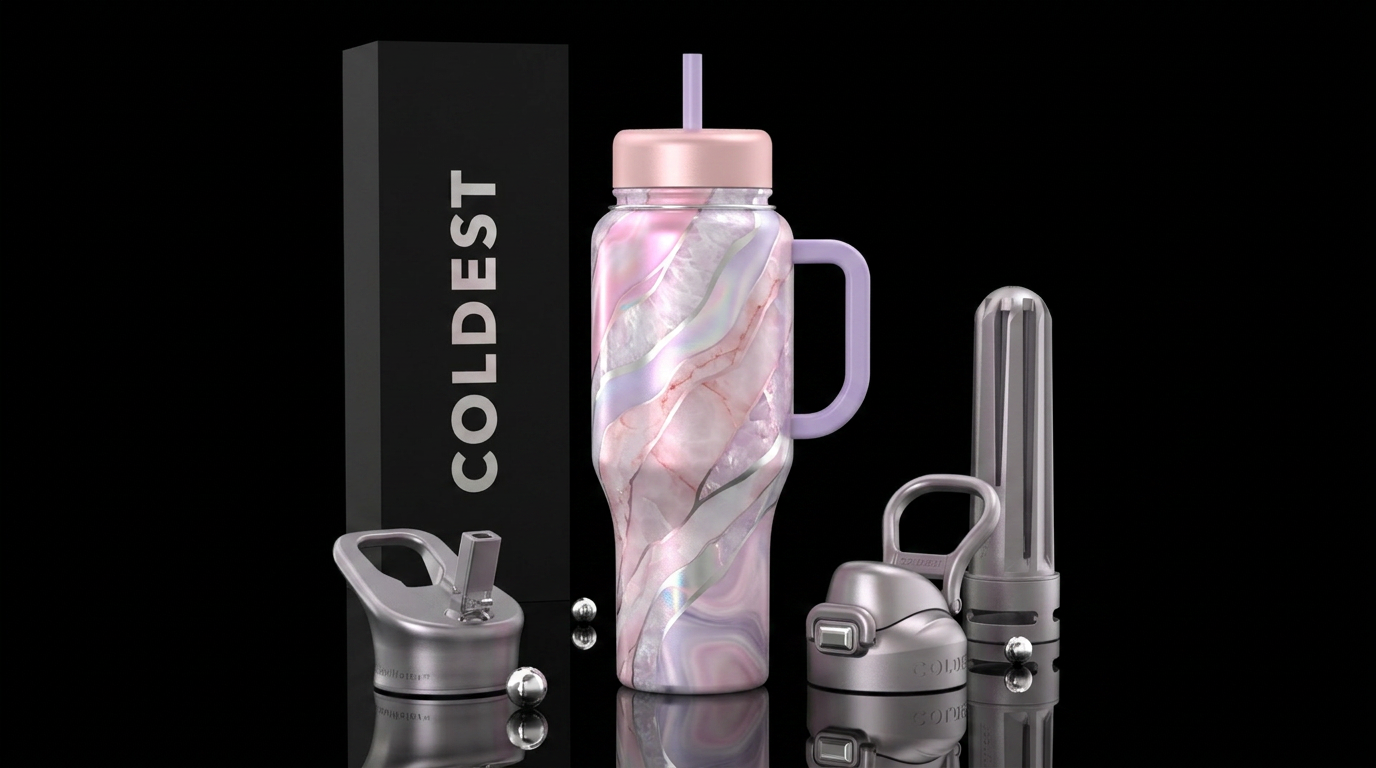 Silver Bloom water bottle design