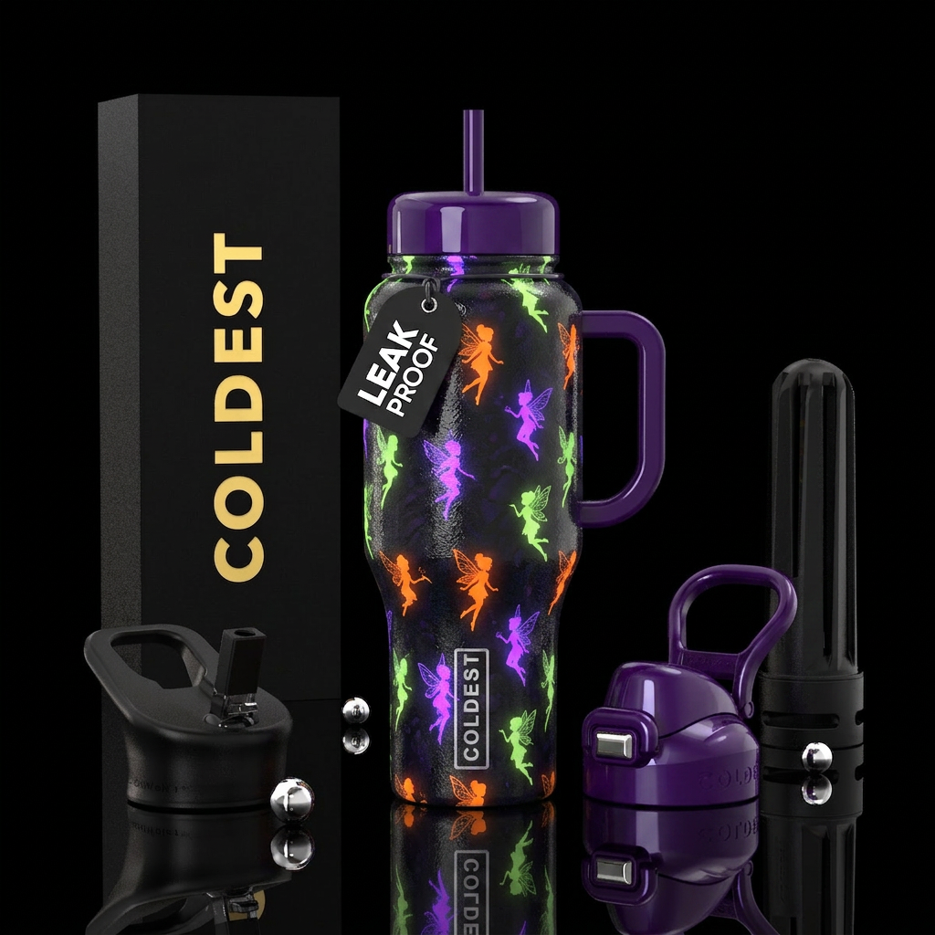 Halloween Fae Glowie water bottle design
