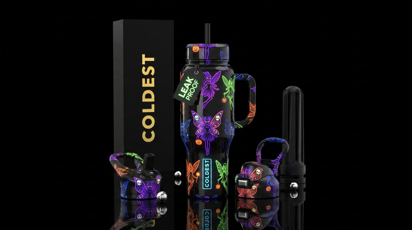 Halloween Fae Glowie 2 water bottle design