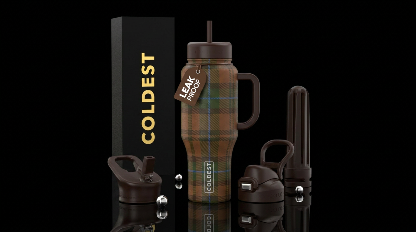 Autumn Plaid water bottle design