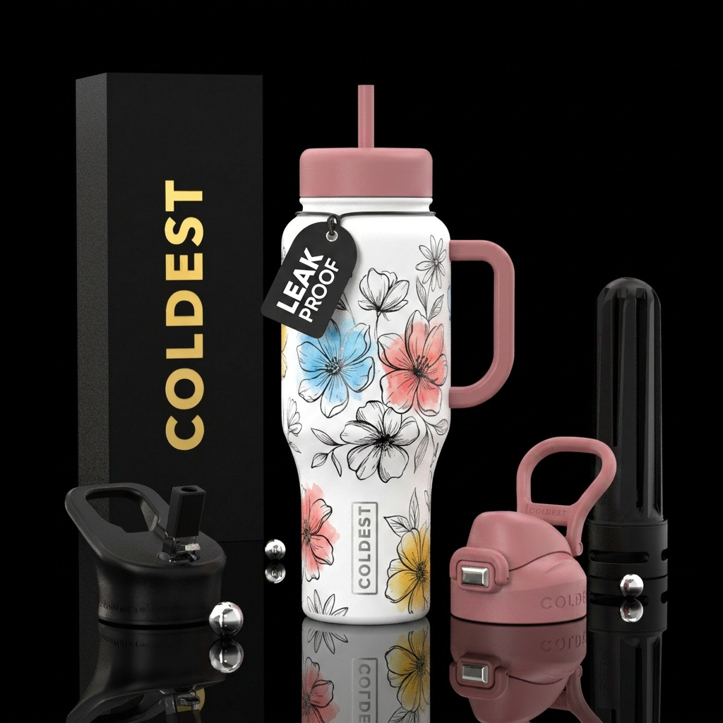 Porcelain Petals water bottle design