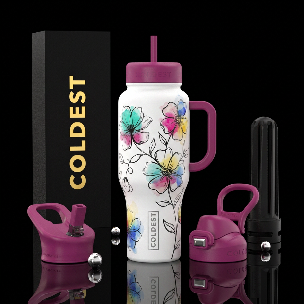 Ink & Bloom water bottle design