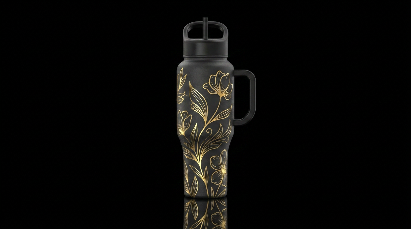 Obsidian Garden 2 water bottle design