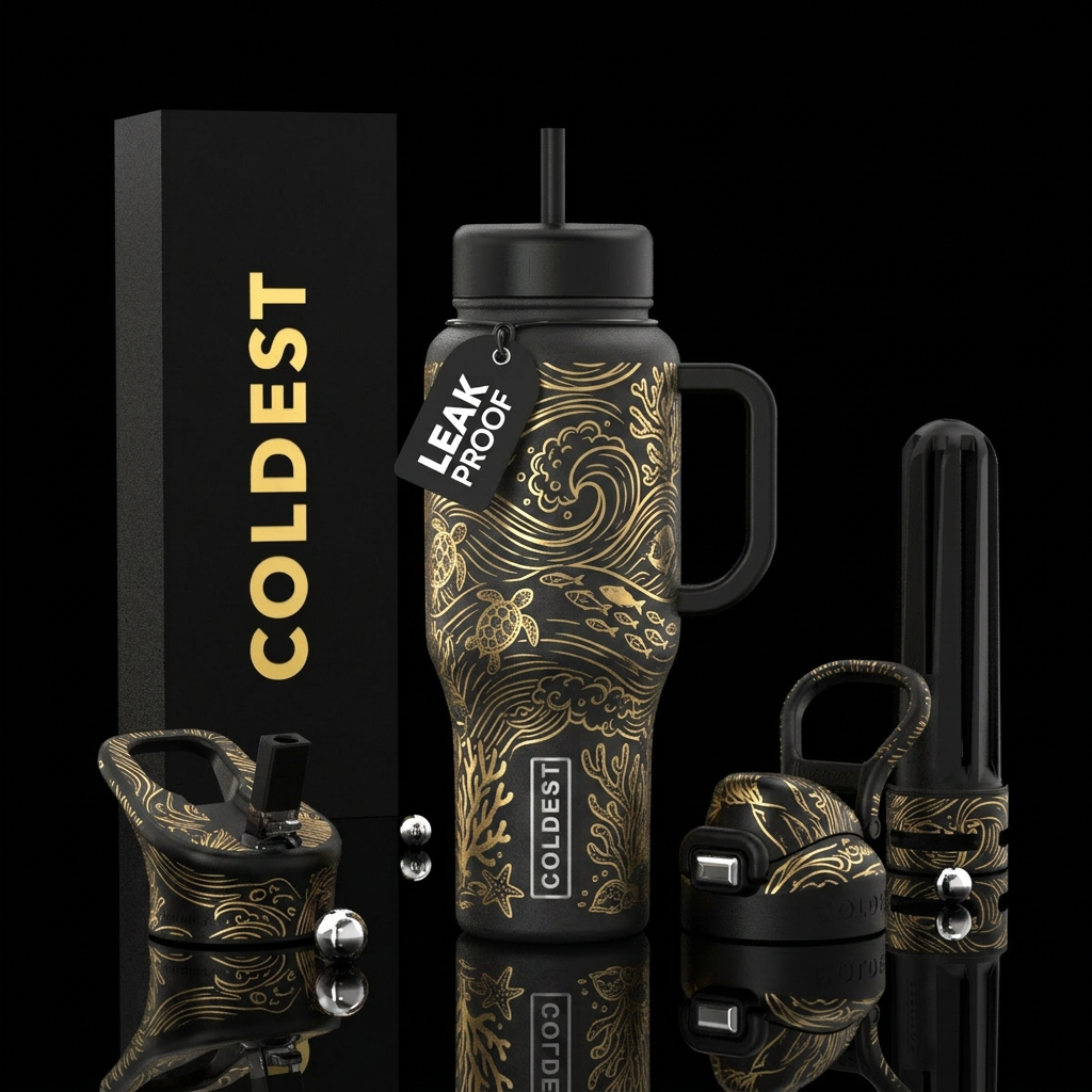 Maritime Gild water bottle design