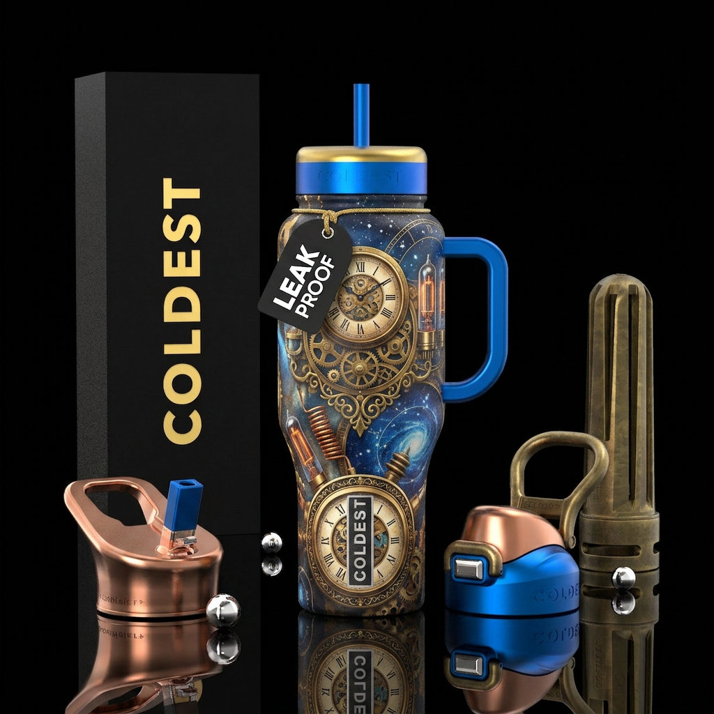 The Time Machine water bottle design