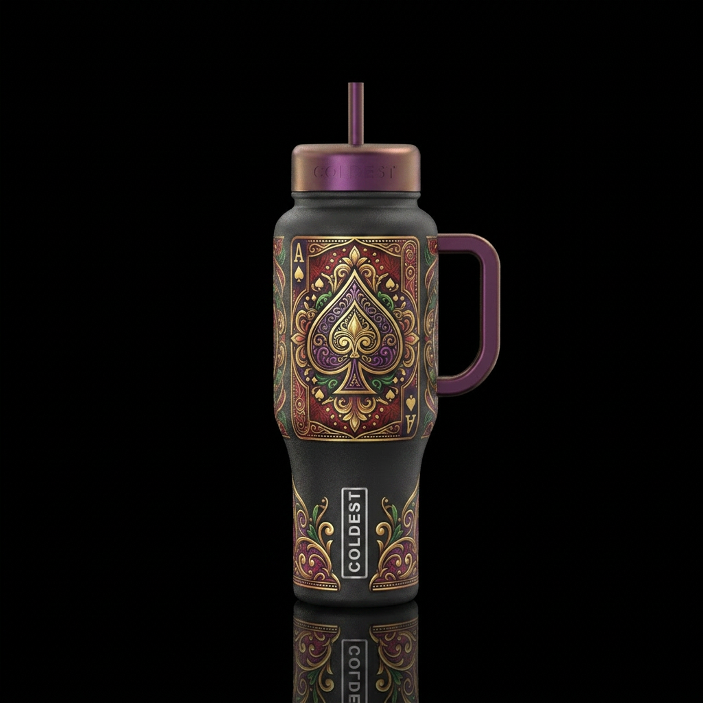 Ace of Spades water bottle design