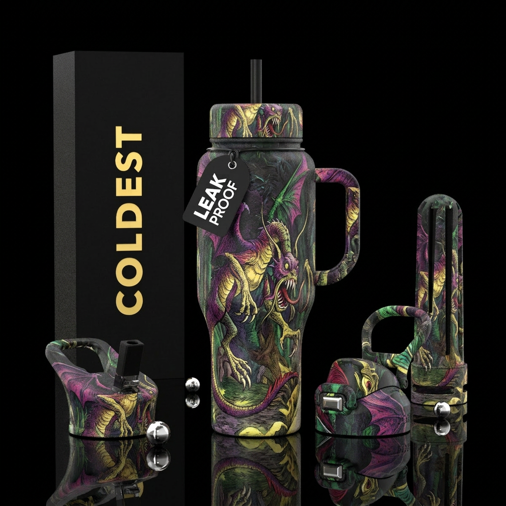 The Jabberwocky water bottle design
