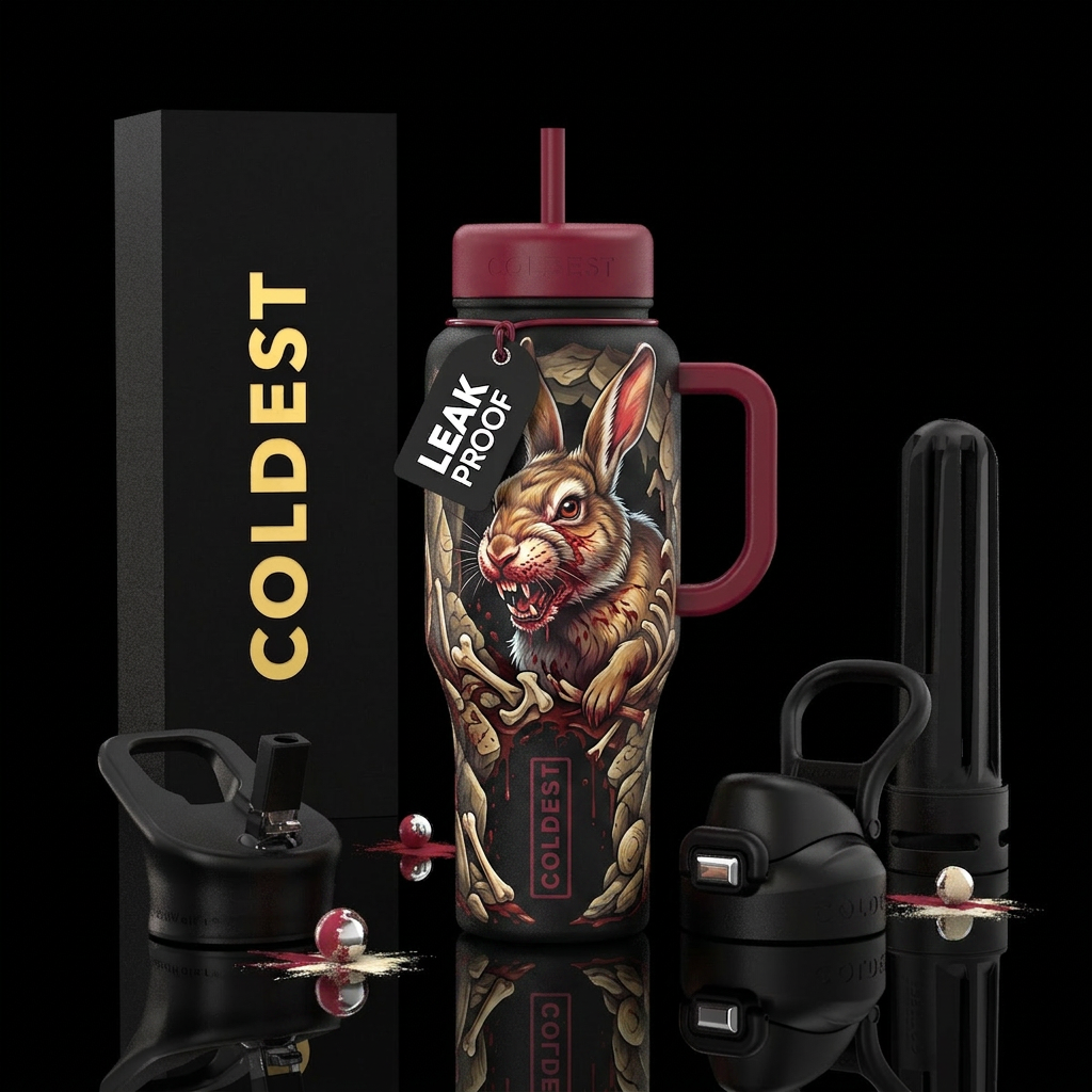 Rabbit of Caerbannog water bottle design