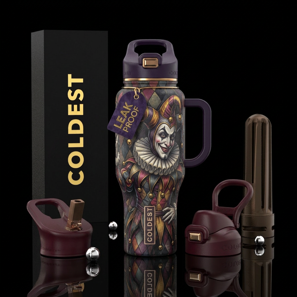 Shakespeare Jester water bottle design