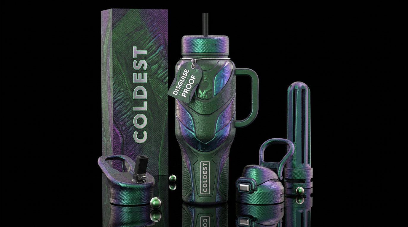Alien in disguise water bottle design