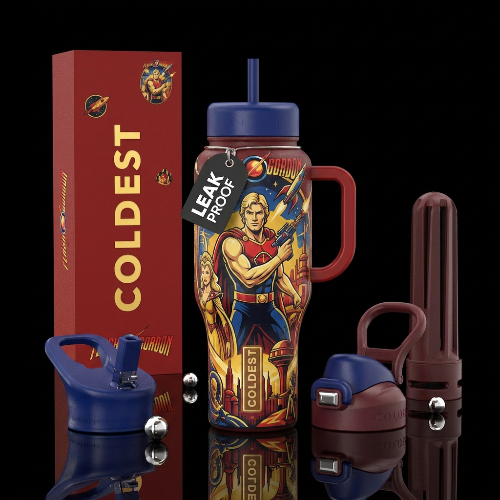 Flash Gordon water bottle design