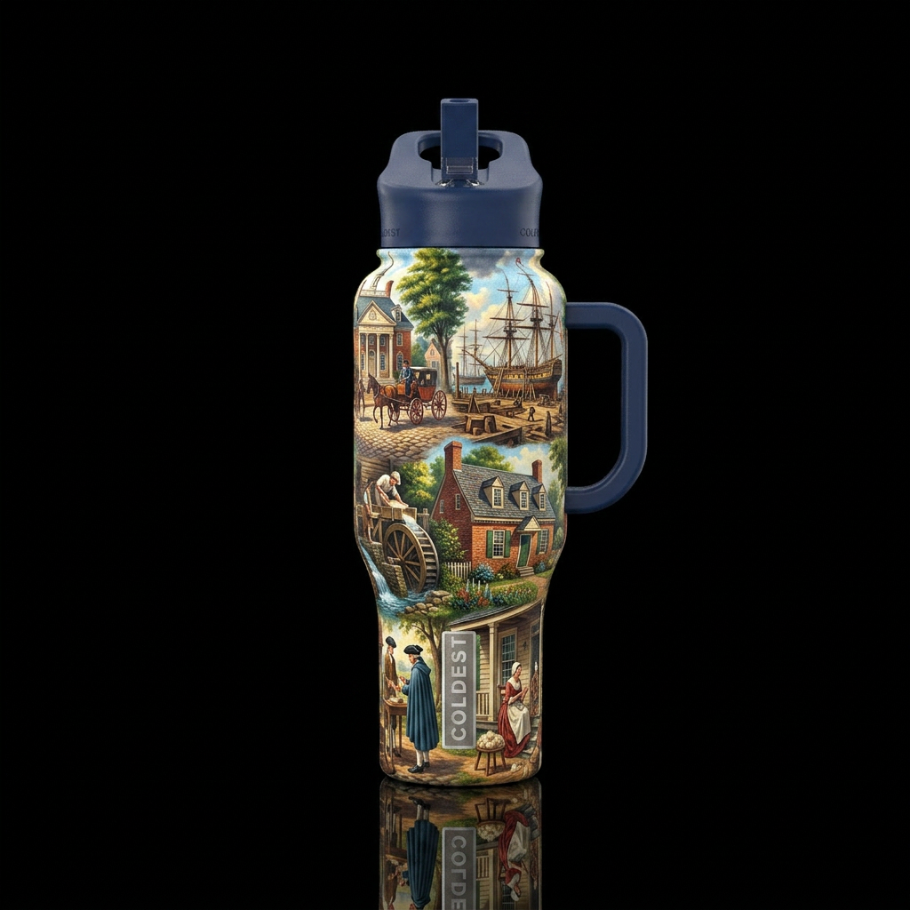 Colonial America water bottle design