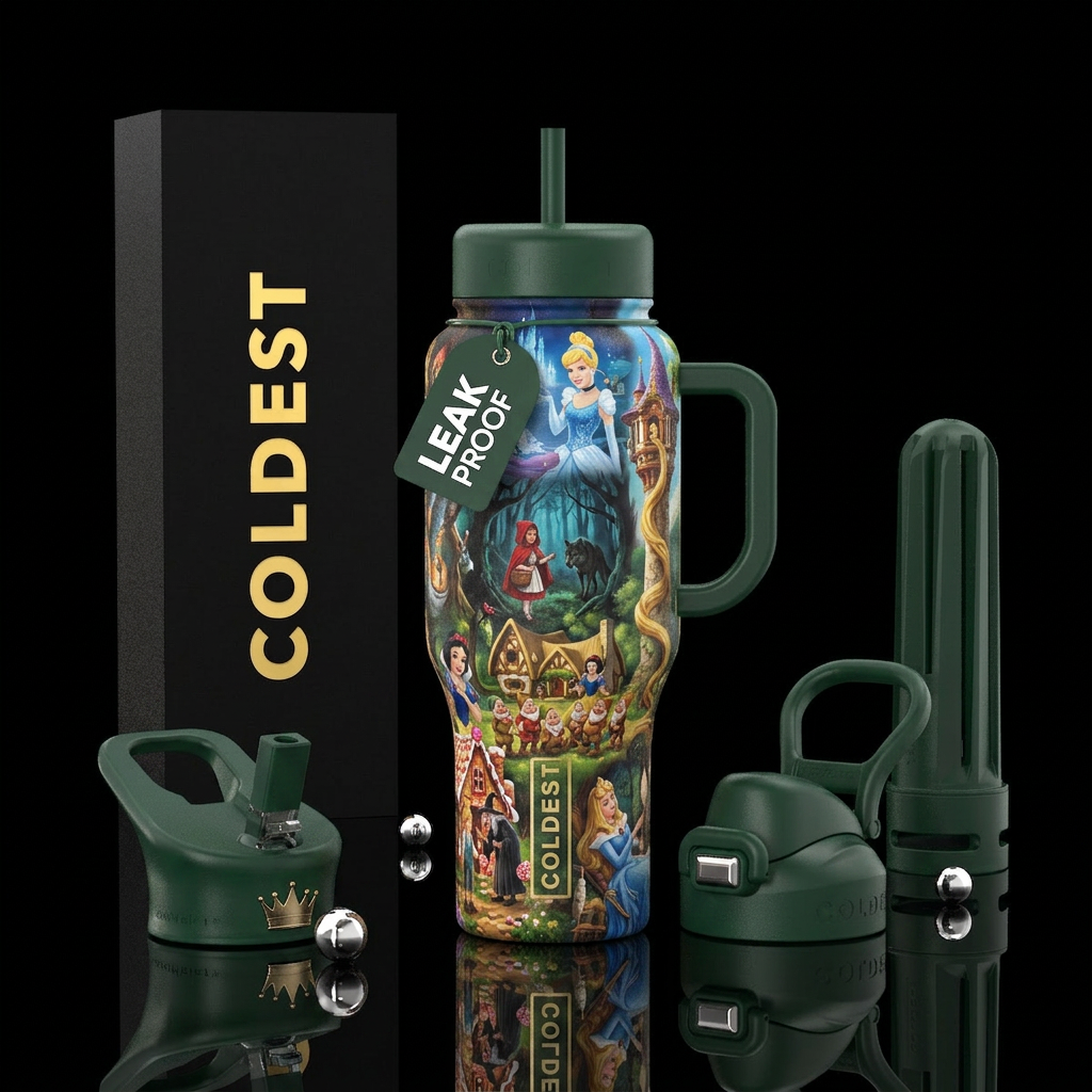 Grimms Fairy Tales water bottle design