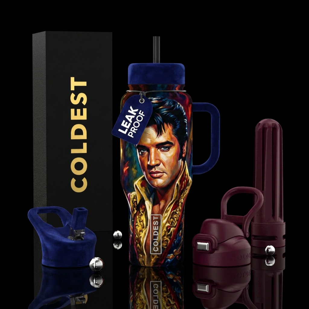 Velvet Elvis Art water bottle design