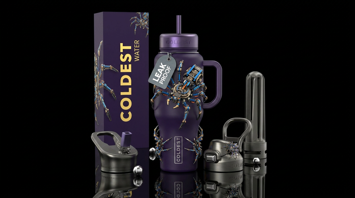 Mechanical spiders water bottle design